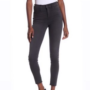 Madewell- Garment dyed grey high rise skinny denim